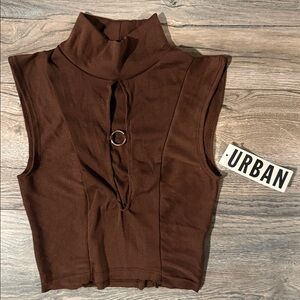Urban outfitters Brown Sleeveless Turtleneck Top